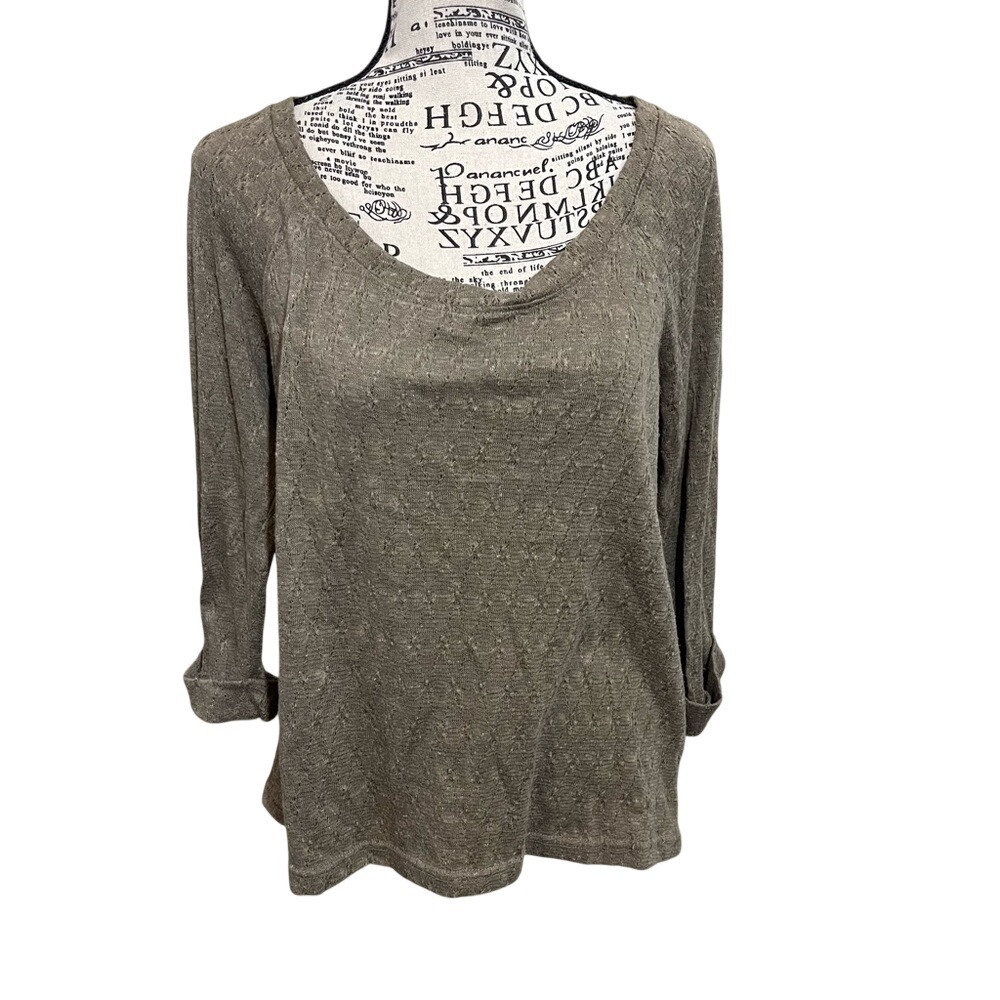 Chloe K Heathered Brown Long Sleeve Top